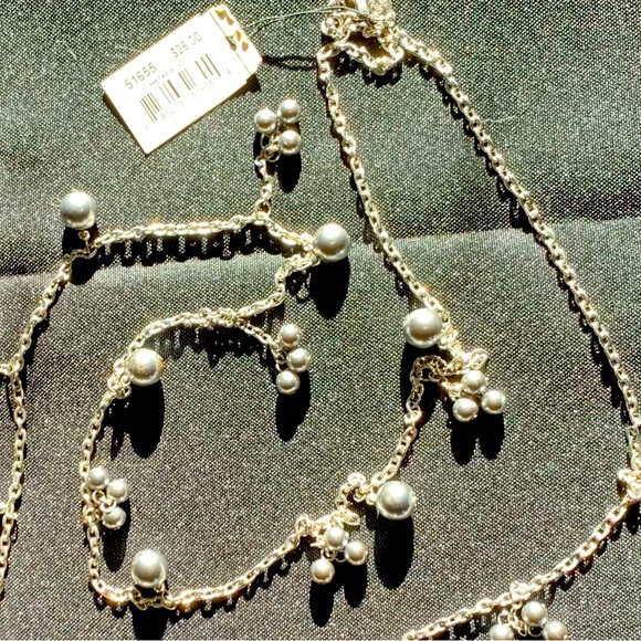 🦪42“ Elegant Grey Glass Pearl Cookie Lee Necklace Sets of 1 & 3 Pearl Clusters - Picture 5 of 5